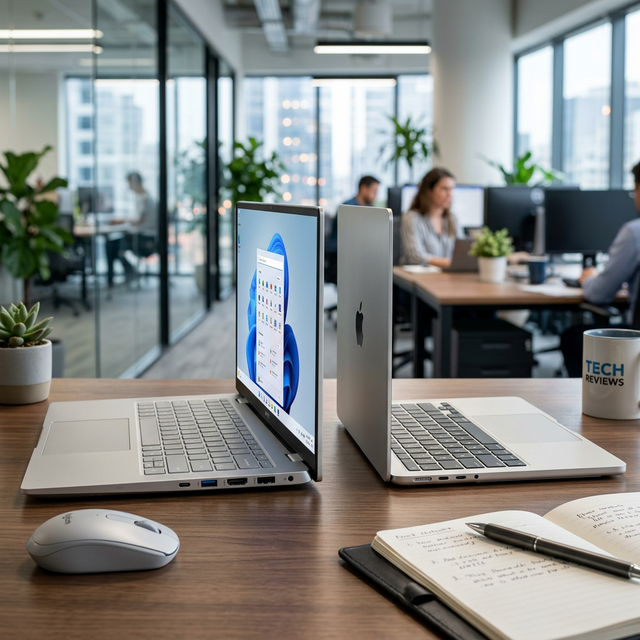 Dua laptop Acer tipis terbuka berdampingan di meja kerja modern — Aspire vs Swift 2026