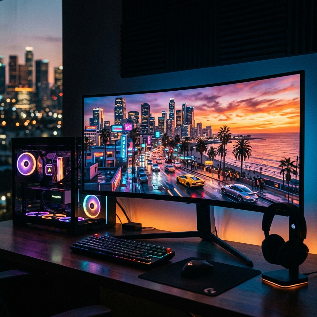 Setup PC Gaming siap GTA 6 di tahun 2026 dengan monitor ultrawide
