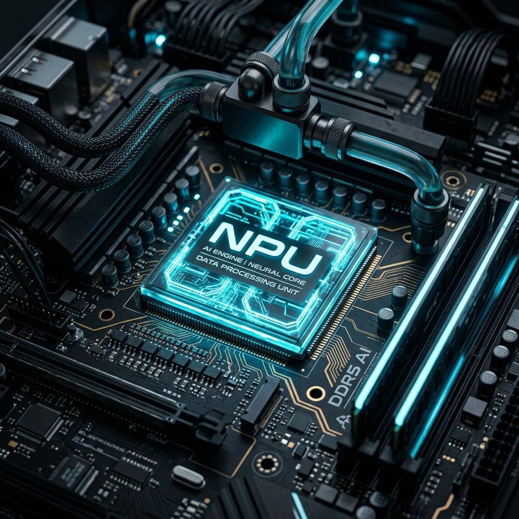 Visualisasi Chip NPU di Motherboard Desktop Generasi Terbaru 2026