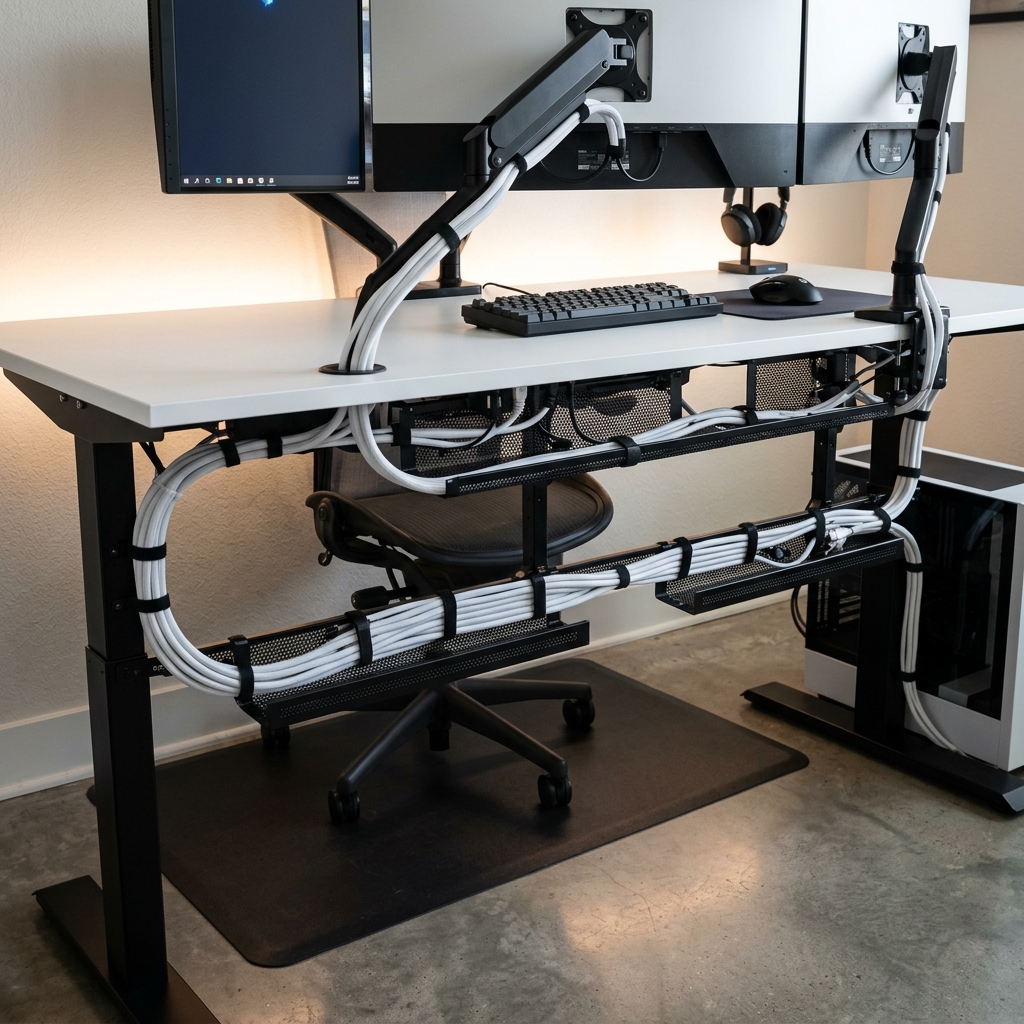 Setup Meja PC Bersih Tanpa Kabel Menggunakan Cable Tray di 2026