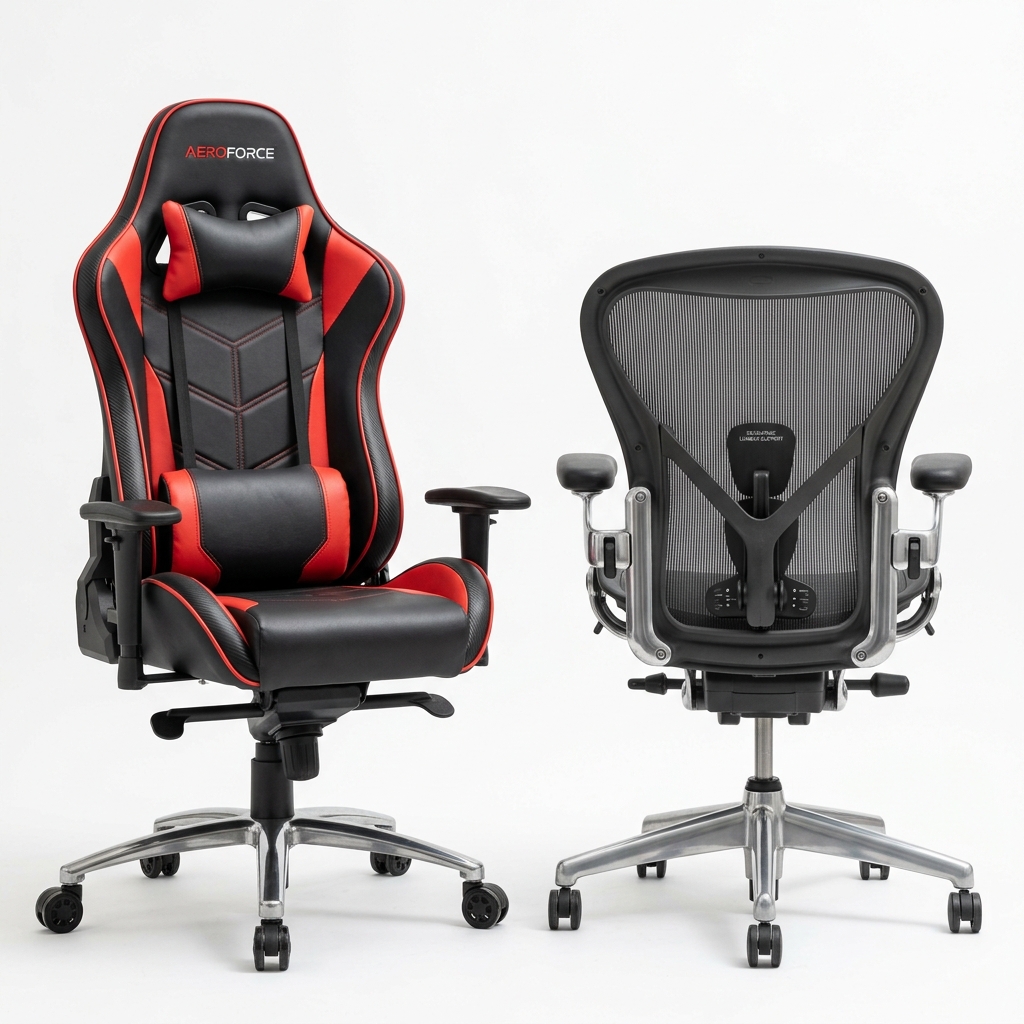 Perbandingan Visual Kursi Gaming Racing Style vs Kursi Mesh Ergonomis Premium