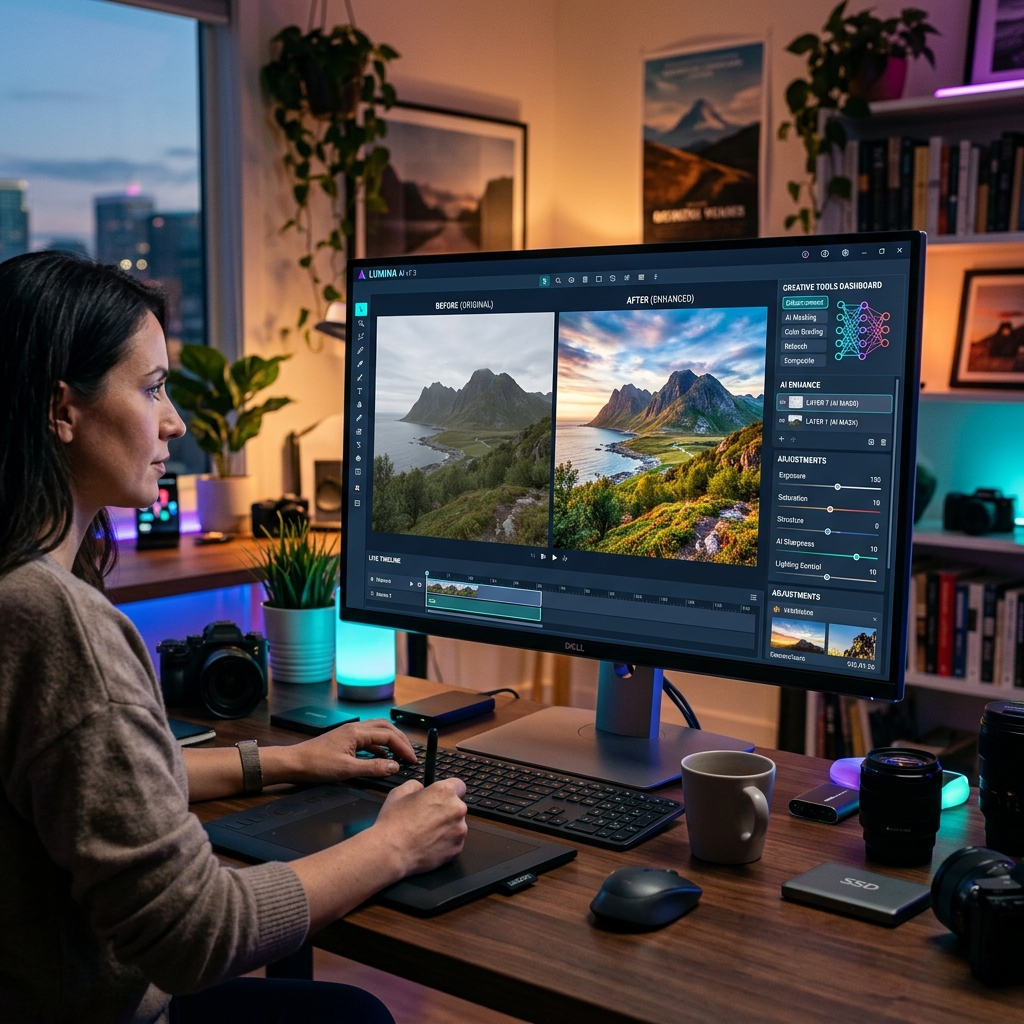 Aplikasi AI Editing Foto Terbaik 2026 Workspace