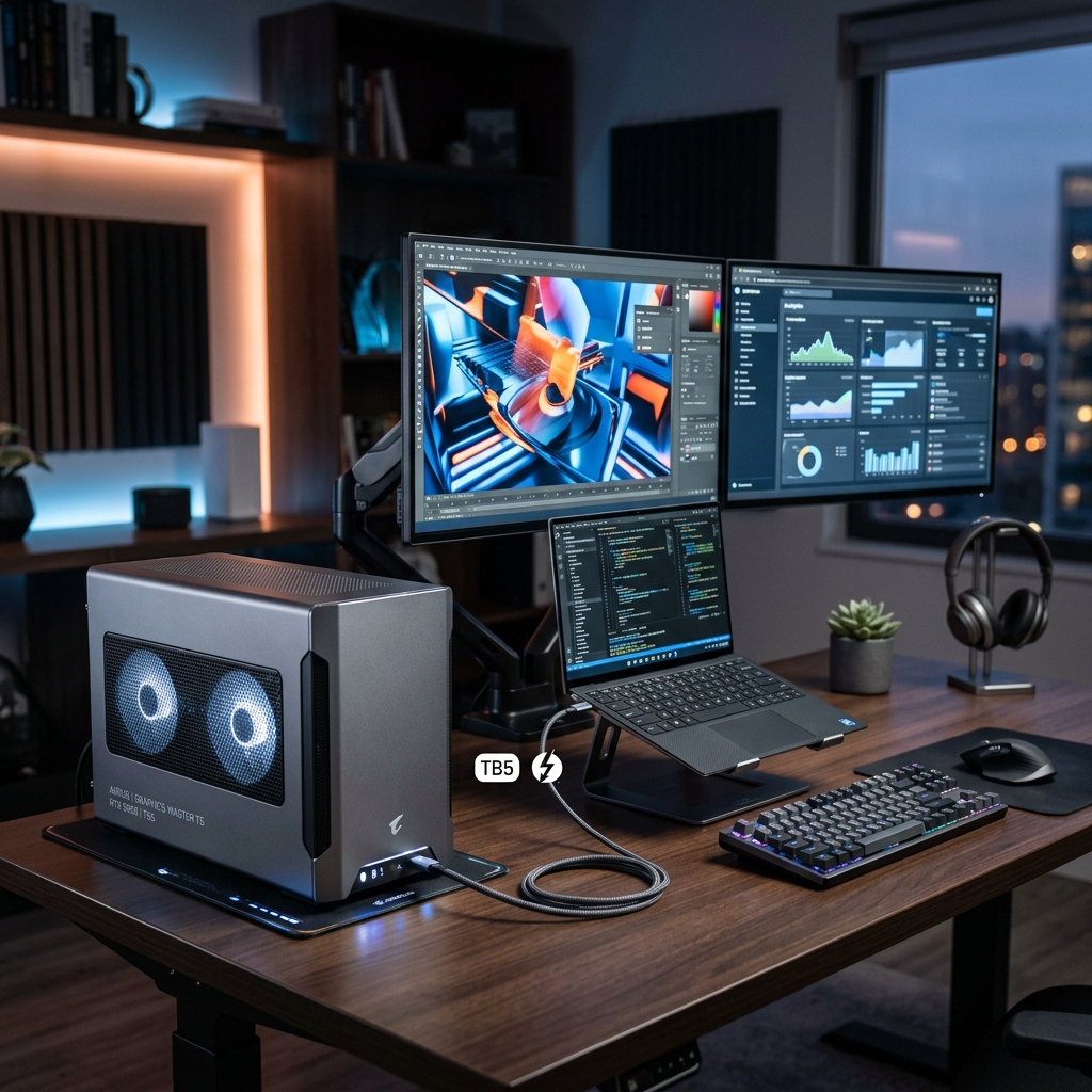 eGPU External GPU Thunderbolt 5 Setup dengan Laptop 2026