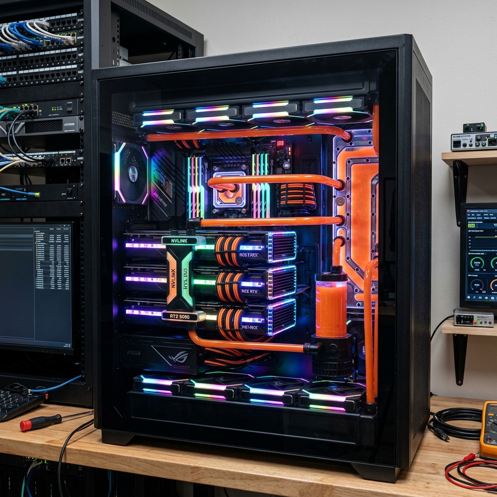 PC AI Server Gahar dengan Multi-GPU untuk Pelatihan Model Llama dan Stable Diffusion 2026