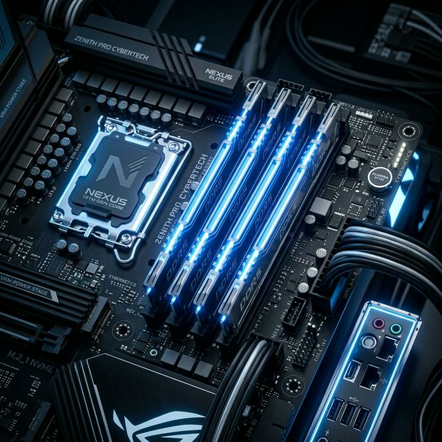 Highlight pada Slot DIMM Kosong di Motherboard PC Z890 Premium 2026 Terbaru yang Sangat Kokoh