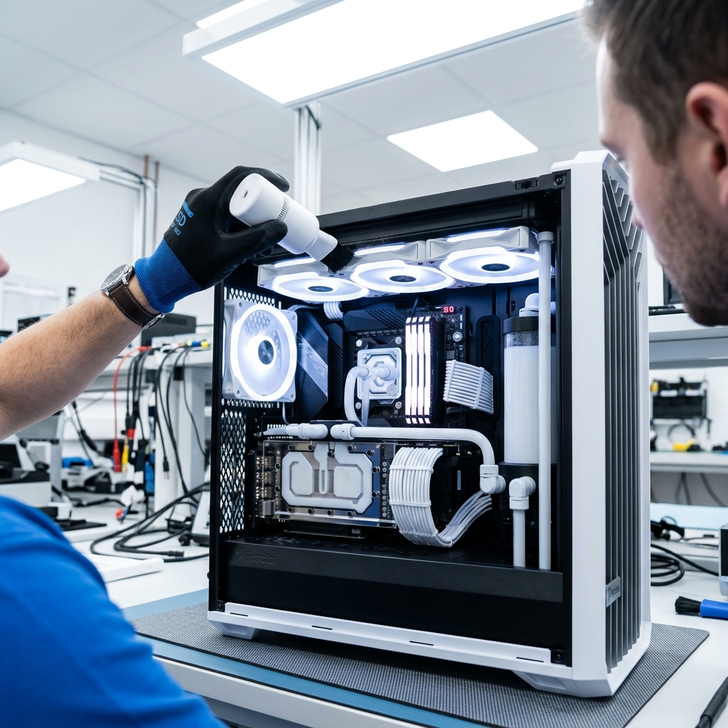 Proses Pembersihan Debu pada Sistem Liquid Cooling PC High-End 2026