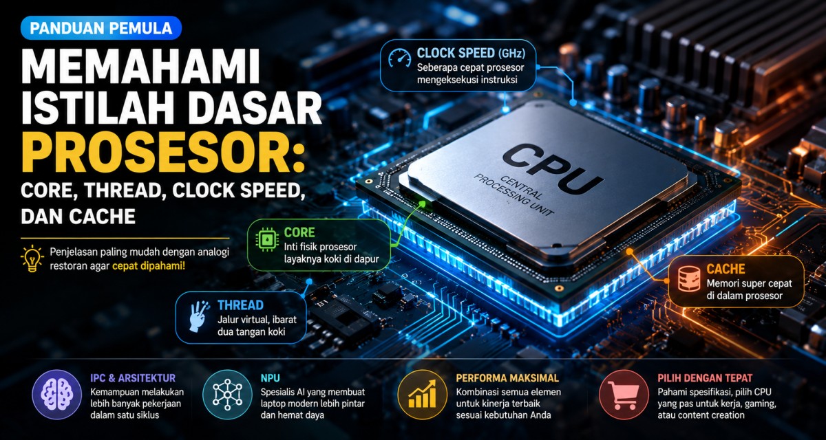 Memahami Istilah Dasar Prosesor: Core, Thread, Clock Speed, dan Cache