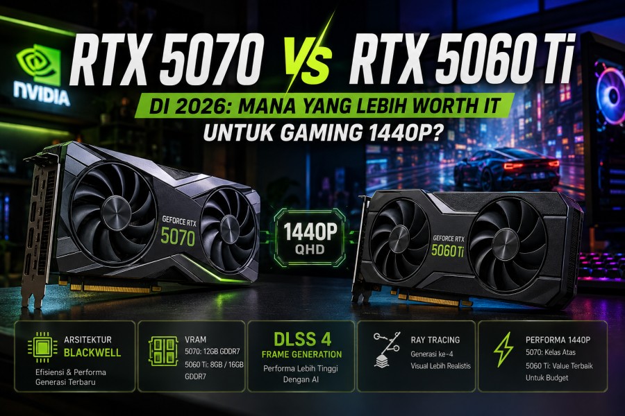 RTX 5070 vs RTX 5060 Ti di 2026: Mana yang Lebih Worth It untuk Gaming 1440p?