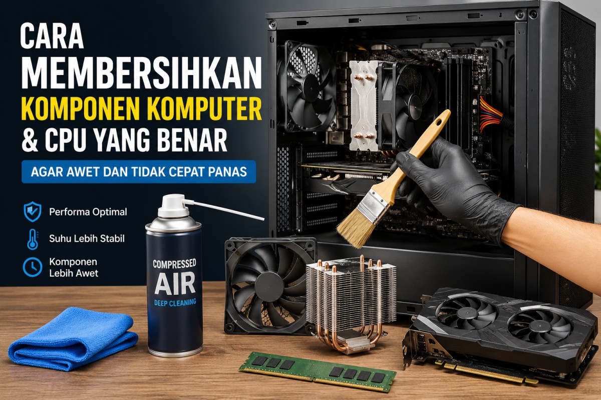 Cara Membersihkan Komponen Komputer dan CPU yang Benar Agar Awet dan Tidak Cepat Panas