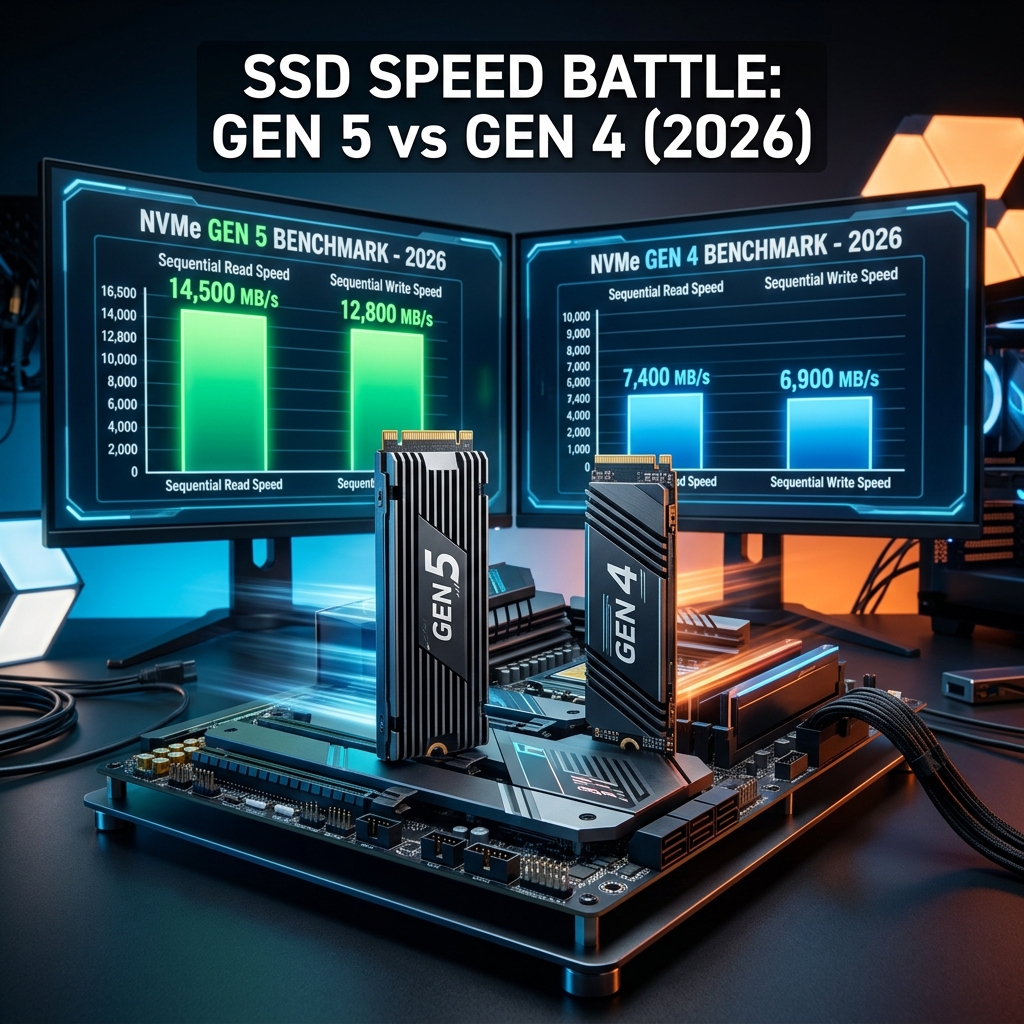 Benchmark SSD NVMe Gen 5 vs Gen 4 di 2026: Apakah Kecepatan 12 GB/s Benar-Benar Terasa?